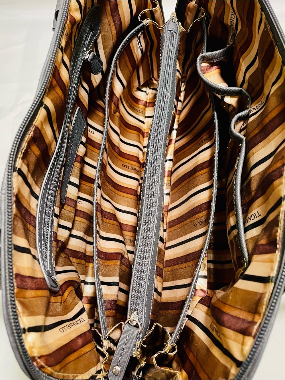 Tignanello "Clean & Classic" Saffiano Leather Satchel / Tote, LNC - Picture 10 of 16